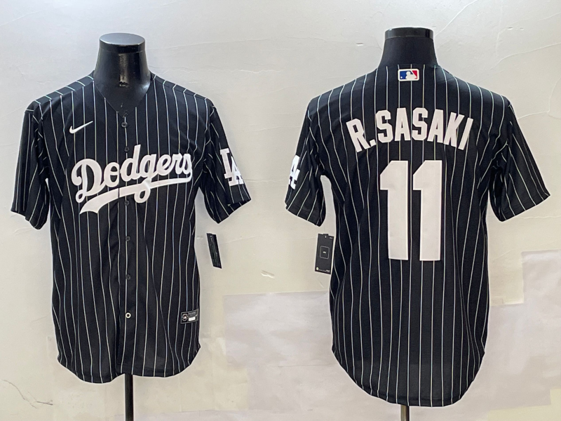 Men's Los Angeles Dodgers Roki Sasaki Black Alternate Limited Player Jersey baseball jersey product view 1