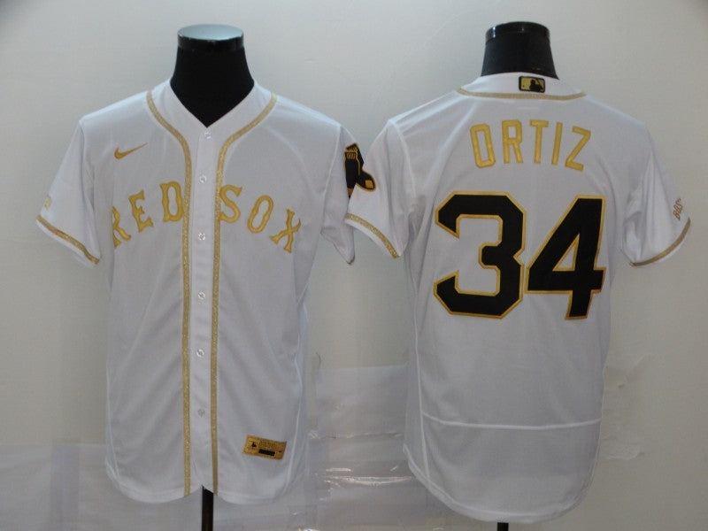 Men's Boston Red Sox David Ortiz White Fashion Stitched Jersey baseball jersey product view 1