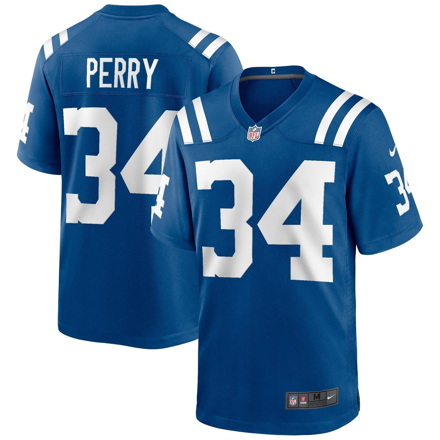 Joe Perry Indianapolis Colts Game Retired Jersey - Royal football jersey product view 1
