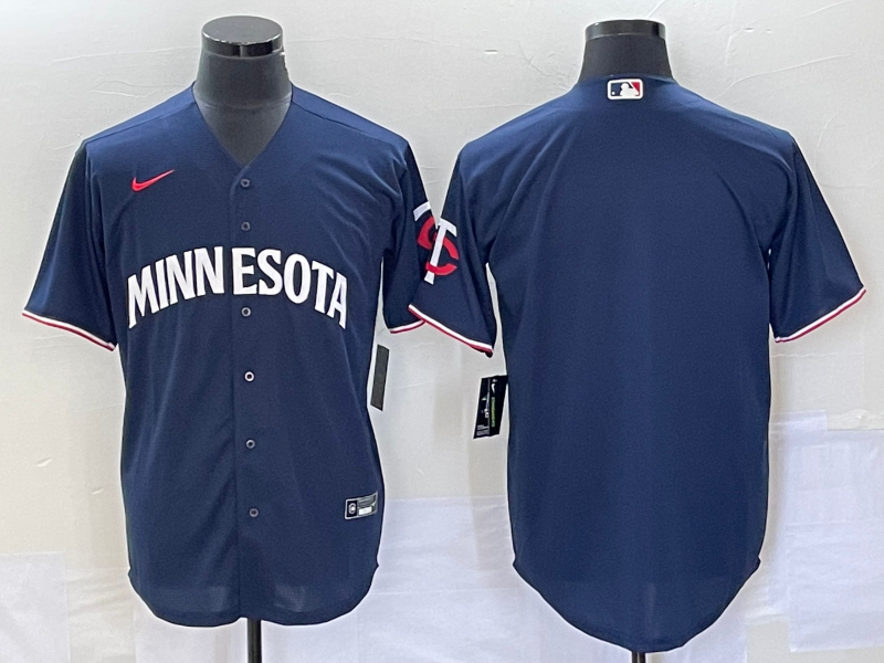 Men's Minnesota Twins Navy Alternate Replica Team Blank Jersey baseball jersey product view 1