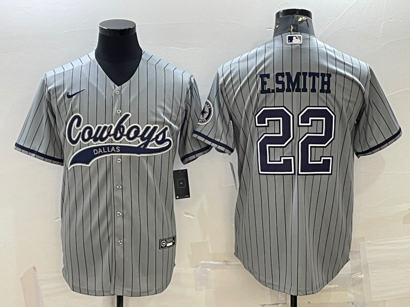 Men's Dallas Cowboys Emmitt Smith #22 Gray Game Player Jersey1 Joint Edition football jersey product view 1