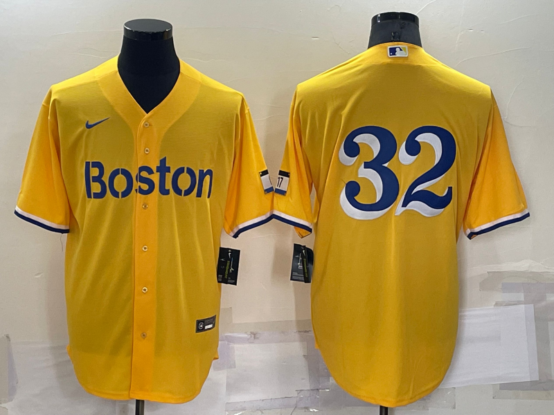 Men's Boston Red Sox Derek Lowe #32 Gold City Connect Replica Player Jersey baseball jersey product view 1