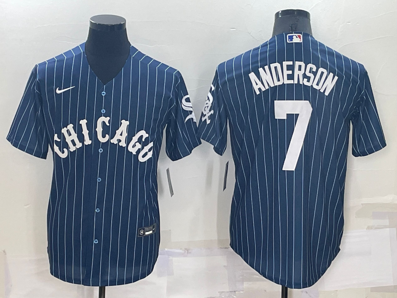 Men's Chicago White Sox Tim Anderson Blue Replica Baseball Jersey baseball jersey product view 1