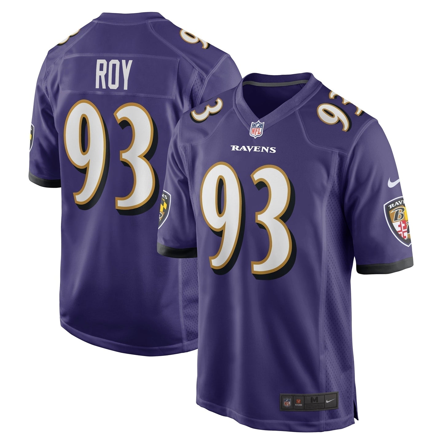 Bravvion Roy Baltimore Ravens Game Jersey - Purple football jersey product view 1