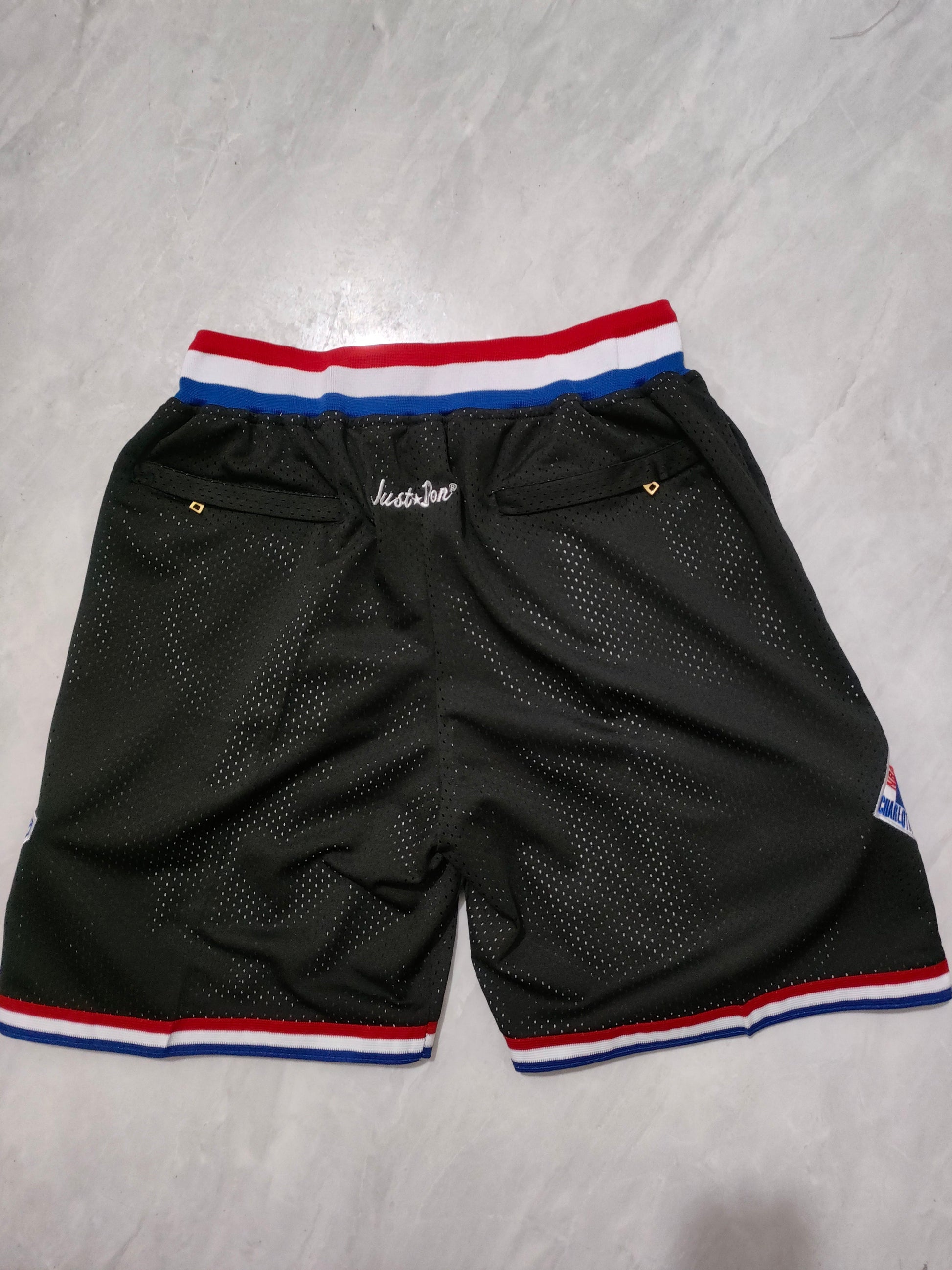 JUST DON All Star Black Pocket Shorts sports jersey product view 2