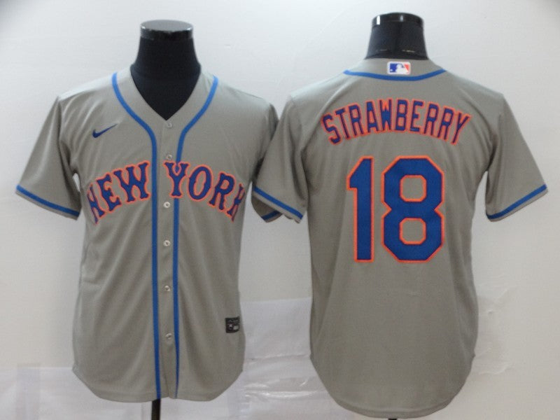 Men's New York Mets Darryl Strawberry Gray Replica Baseball Jersey baseball jersey product view 1