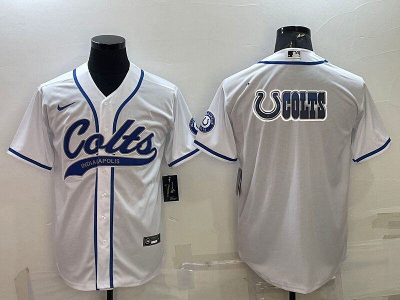 Men's Indianapolis Colts White Game Jersey1 football jersey product view 1