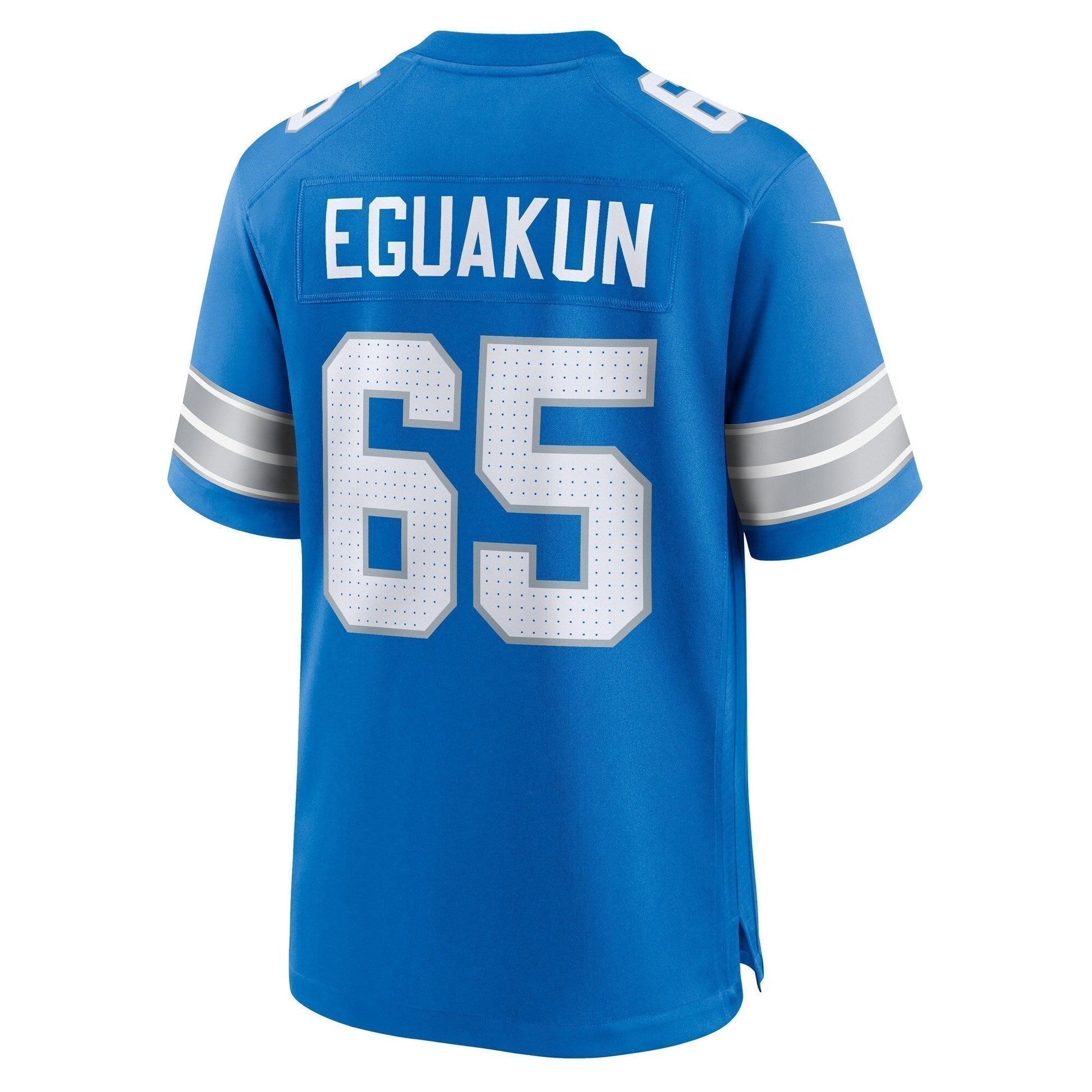 Kingsley Eguakun Detroit Lions Game Jersey - Blue football jersey product view 3