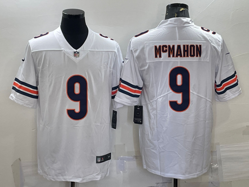 Men's Chicago Bears Jim McMahon #9 White Game Jersey1 football jersey product view 1