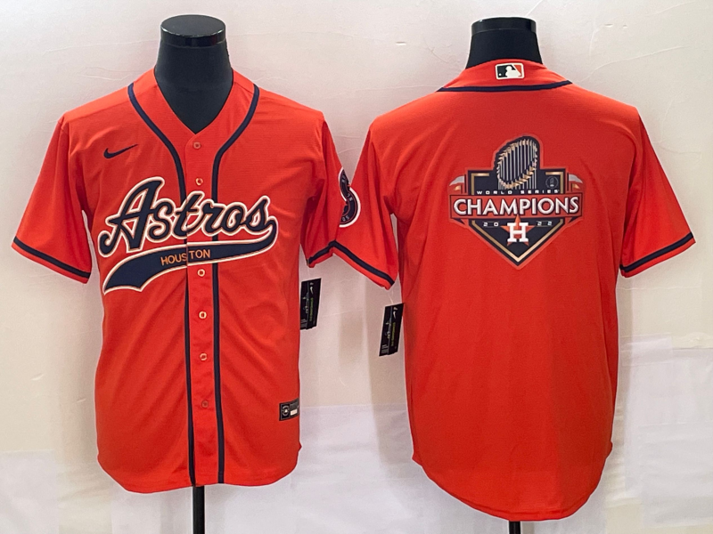 Men's Houston Astros Orange Replica Player Jersey Joint Edition baseball jersey product view 1