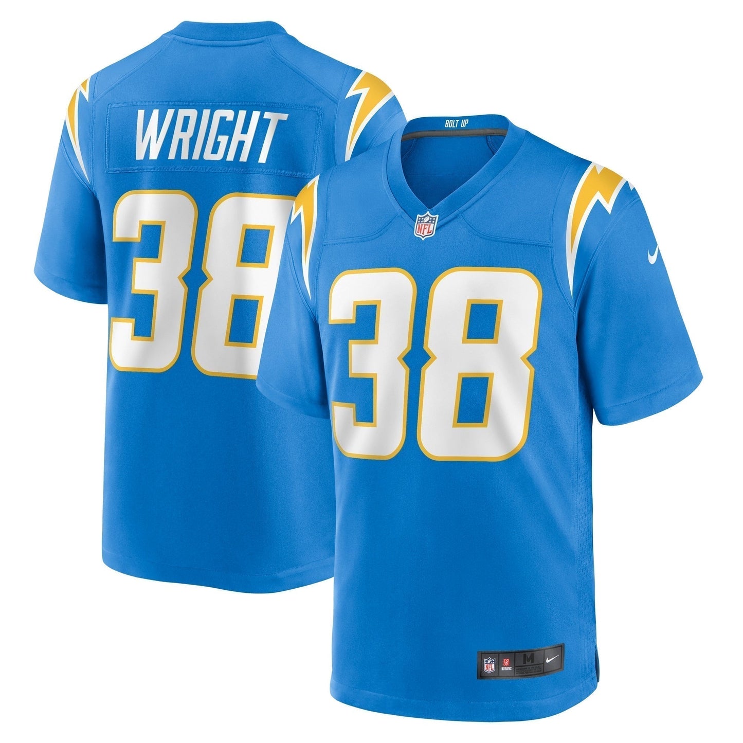 Milton Wright Los Angeles Chargers Game Jersey - Powder Blue football jersey product view 1