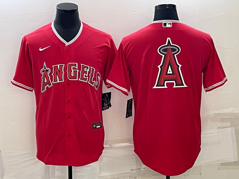 Men's Los Angeles Angels Red Alternate Replica Team Jersey baseball jersey product view 1