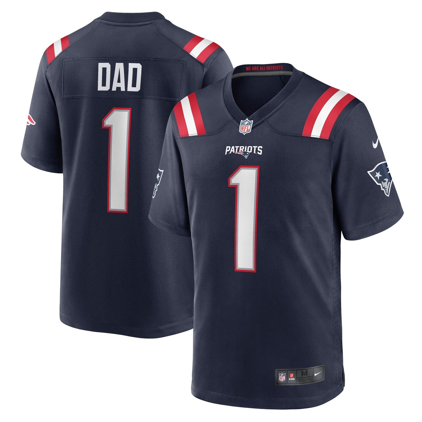 Number 1 Dad New England Patriots Game Jersey - Navy football jersey product view 1