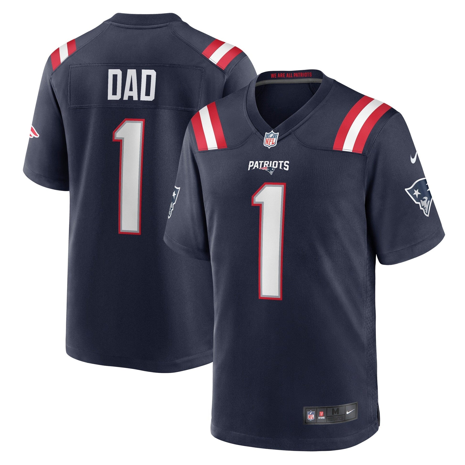 Number 1 Dad New England Patriots Game Jersey - Navy football jersey product view 1
