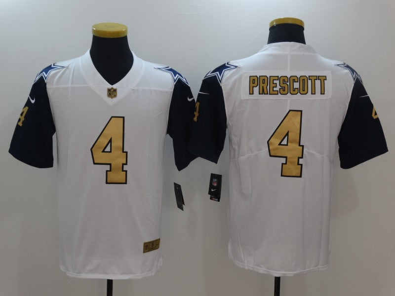 Men's Dallas Cowboys Dak Prescott #4 White Game Team Jersey1 football jersey product view 1
