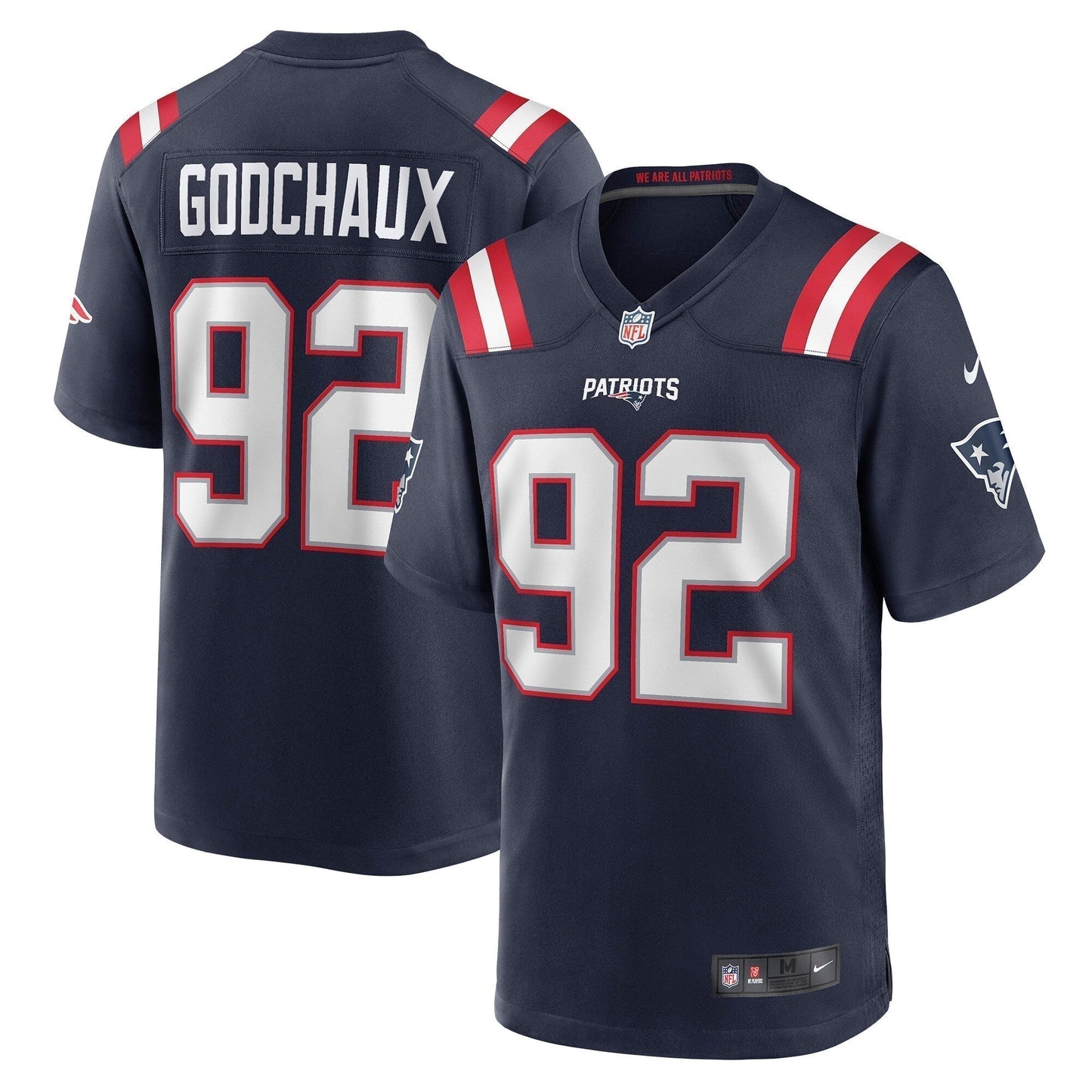 Davon Godchaux New England Patriots Game Jersey - Navy football jersey product view 1
