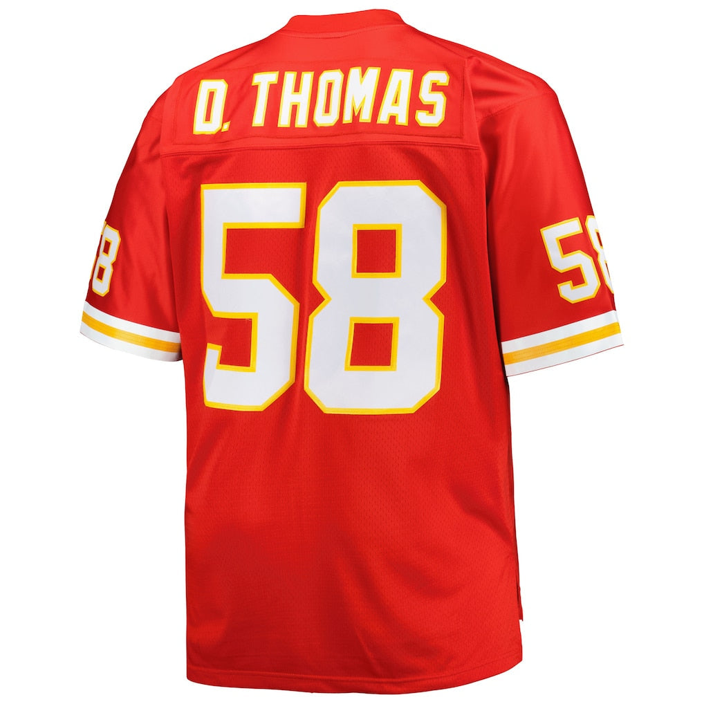 KC.Chiefs #58 Derrick Thomas Red Big & Tall 1994 Retired Player Replica Jersey football jersey product view 1