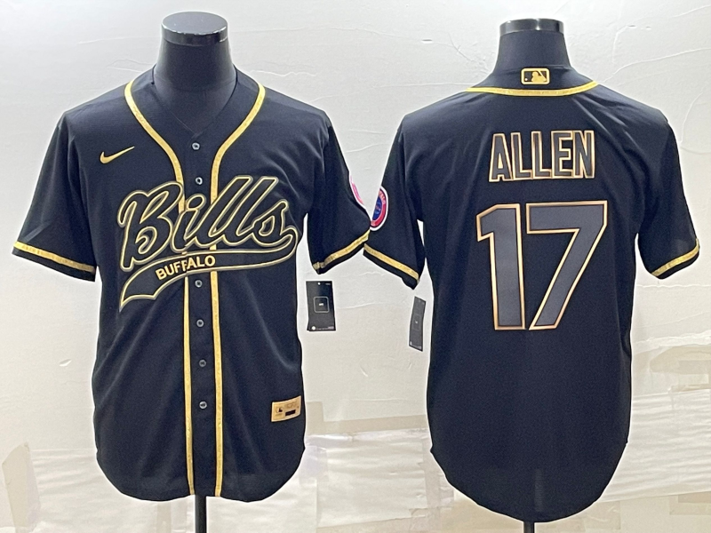 Men's Buffalo Bills Josh Allen Black Player Jersey Joint Edition football jersey product view 1