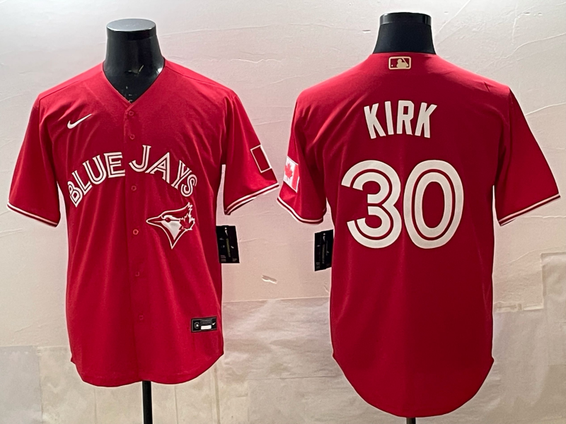 Men's Toronto Blue Jays Alejandro Kirk #30 Red Replica Player Jersey baseball jersey product view 1