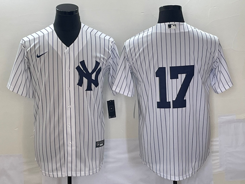 Men's New York Yankees Mickey Rivers #17 White Replica Player Name Jersey baseball jersey product view 1