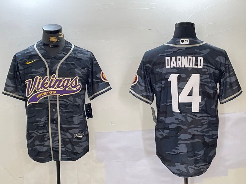 Men's Minnesota Vikings Sam Darnold Grey Camouflage Game Jersey football jersey product view 1
