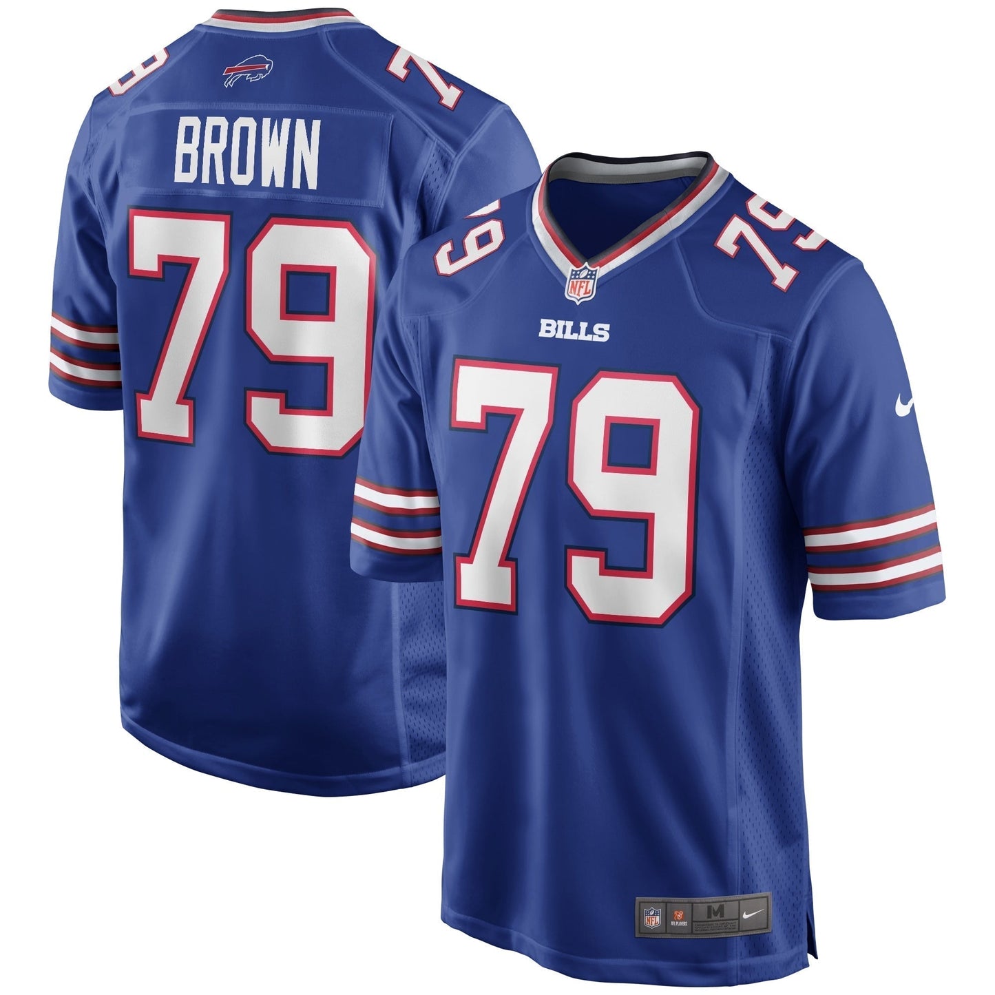 Ruben Brown Buffalo Bills Game Retired Jersey - Royal football jersey product view 1