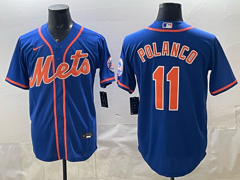 Men's New York Mets Jorge Polanco #11 Royal Alternate Replica Player Jersey baseball jersey product view 1
