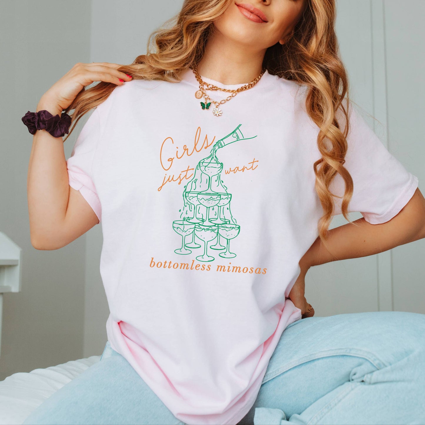 Mimosas, Champagne, Graphic Tee, Trendy, Womens Apparel Unisex T-shirt, Sweatshirt, Hoodie, Long Sleeve Tee - T-Shirt, Sweatshirt, Hoodie