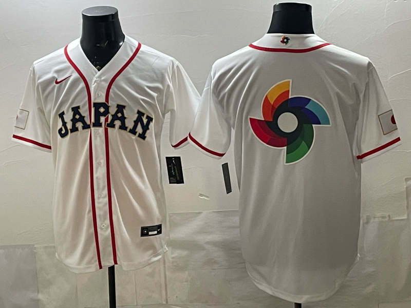 Men's Japan Baseball White 2026 World Baseball Classic Player Jersey baseball jersey product view 1