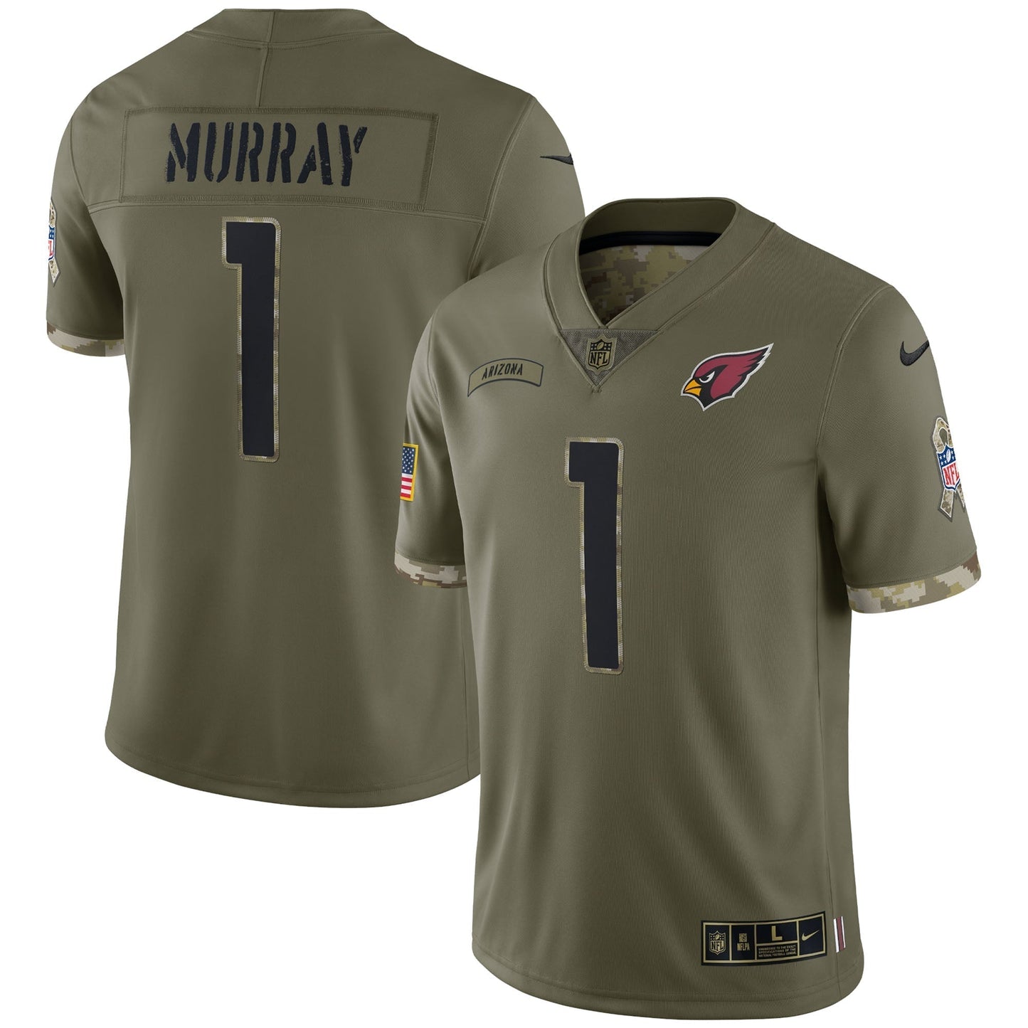 Kyler Murray Arizona Cardinals Salute To Service Limited Jersey - Olive football jersey product view 1