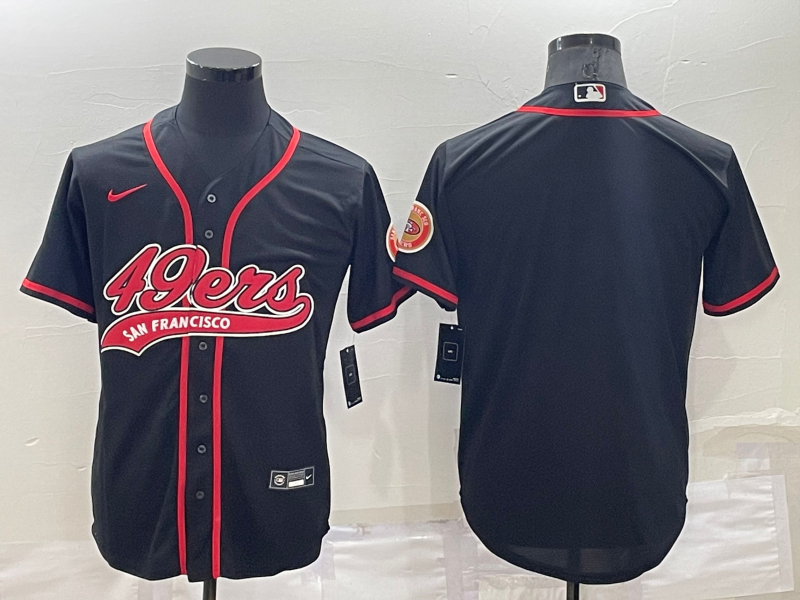 Men's San Francisco 49ers Black Blank Jersey football jersey product view 1