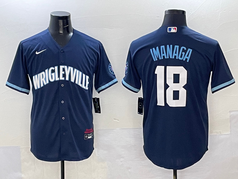 Men's Chicago Cubs Shota Imanaga Navy City Connect Limited Player Jersey baseball jersey product view 1