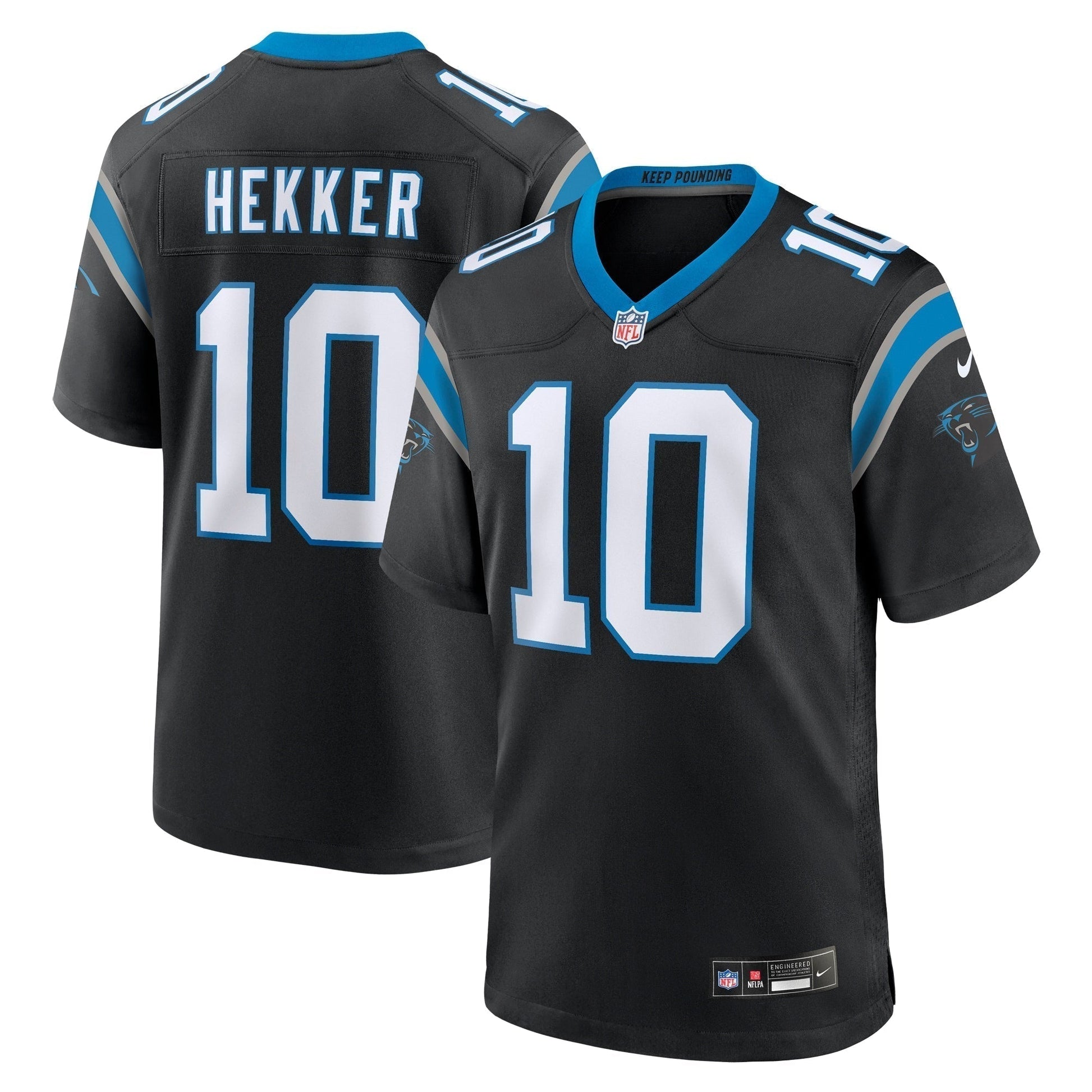 Johnny Hekker Carolina Panthers Team Game Jersey - Black football jersey product view 1