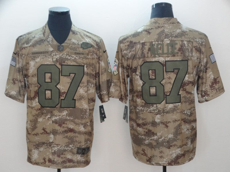 Men's Kansas City Chiefs Travis Kelce #87 Camouflage Game Jersey1 football jersey product view 1