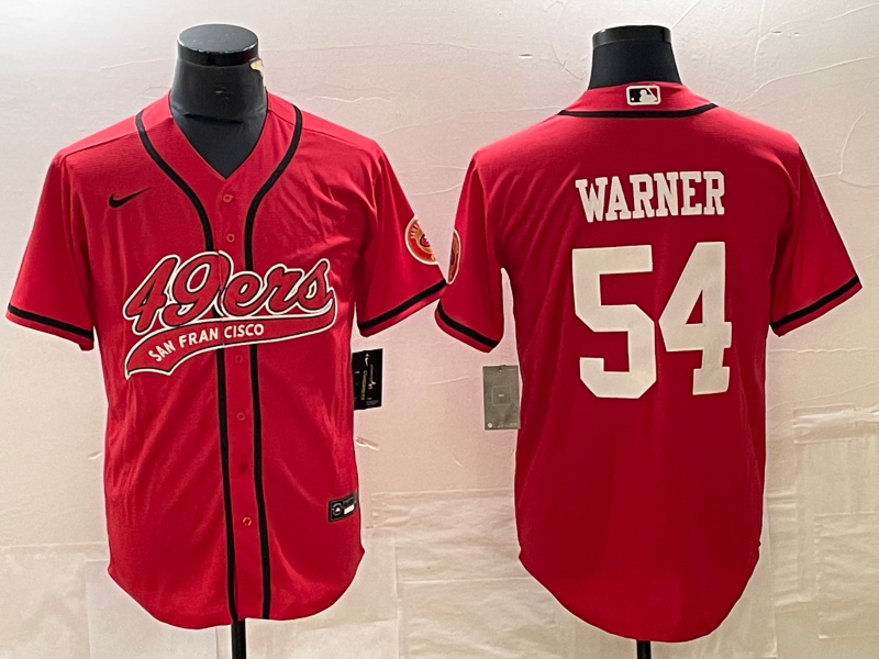 Men's San Francisco 49ers Fred Warner Red Player Jersey Joint Edition football jersey product view 1