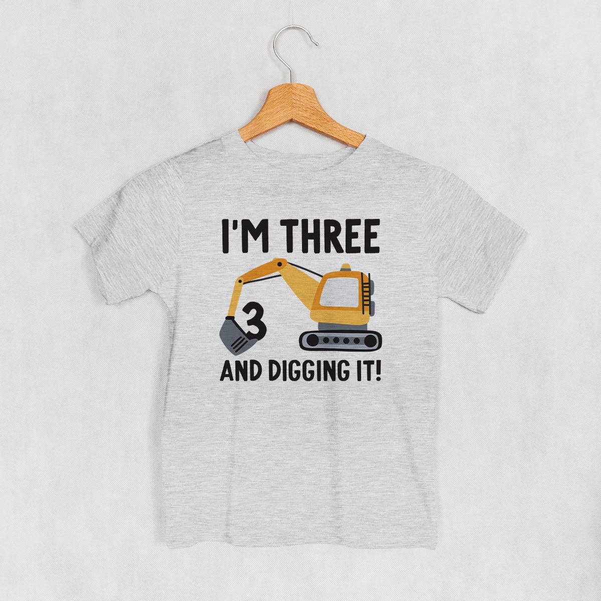I'm 3 and Digging It (Kids) Unisex T-shirt, Sweatshirt, Hoodie, Long Sleeve Tee - T-Shirt, Sweatshirt, Hoodie