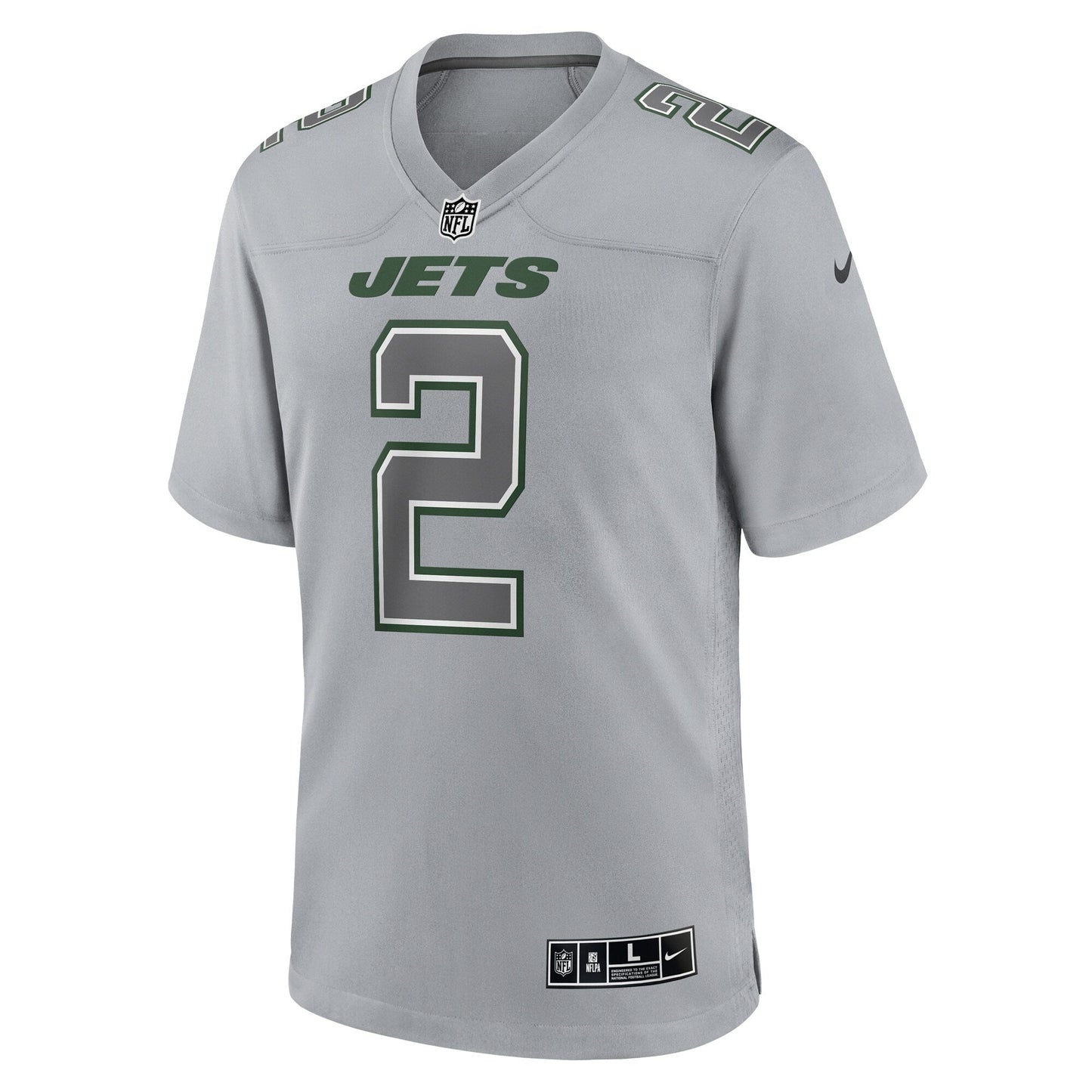 Zach Wilson New York Jets Atmosphere Fashion Game Jersey - Gray football jersey product view 2