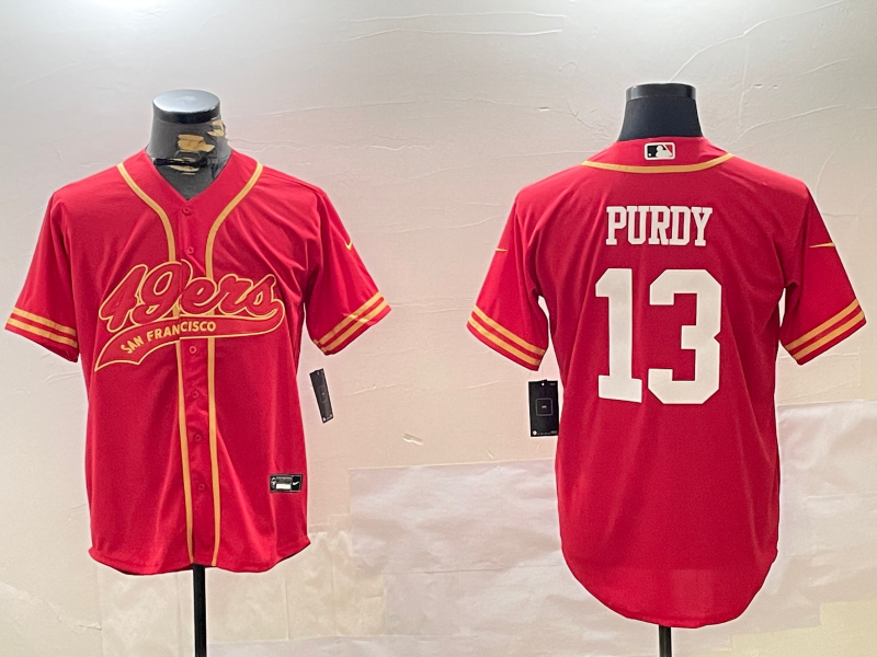 Men's San Francisco 49ers Brock Purdy Scarlet Team Game Jersey football jersey product view 1