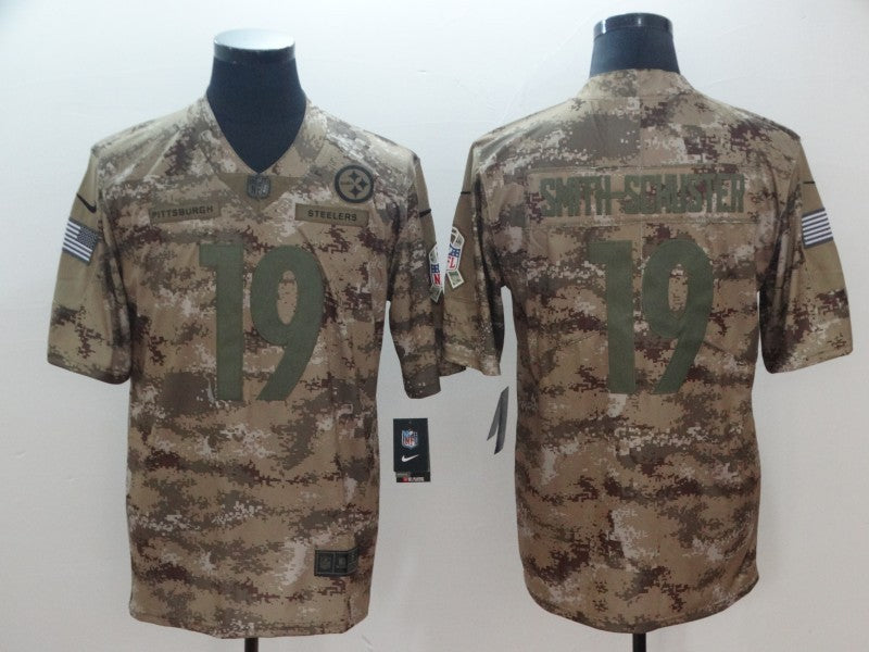Men's Pittsburgh Steelers JuJu Smith-Schuster #19 Camouflage Game Jersey1 football jersey product view 1