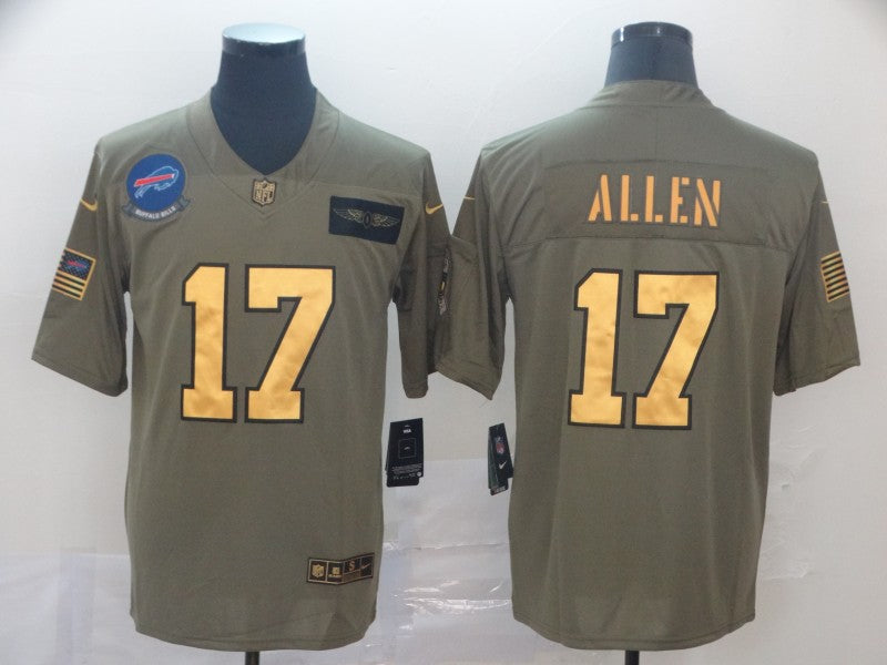 Men's Buffalo Bills Josh Allen #17 Brown Alternate Game Jersey1 football jersey product view 1