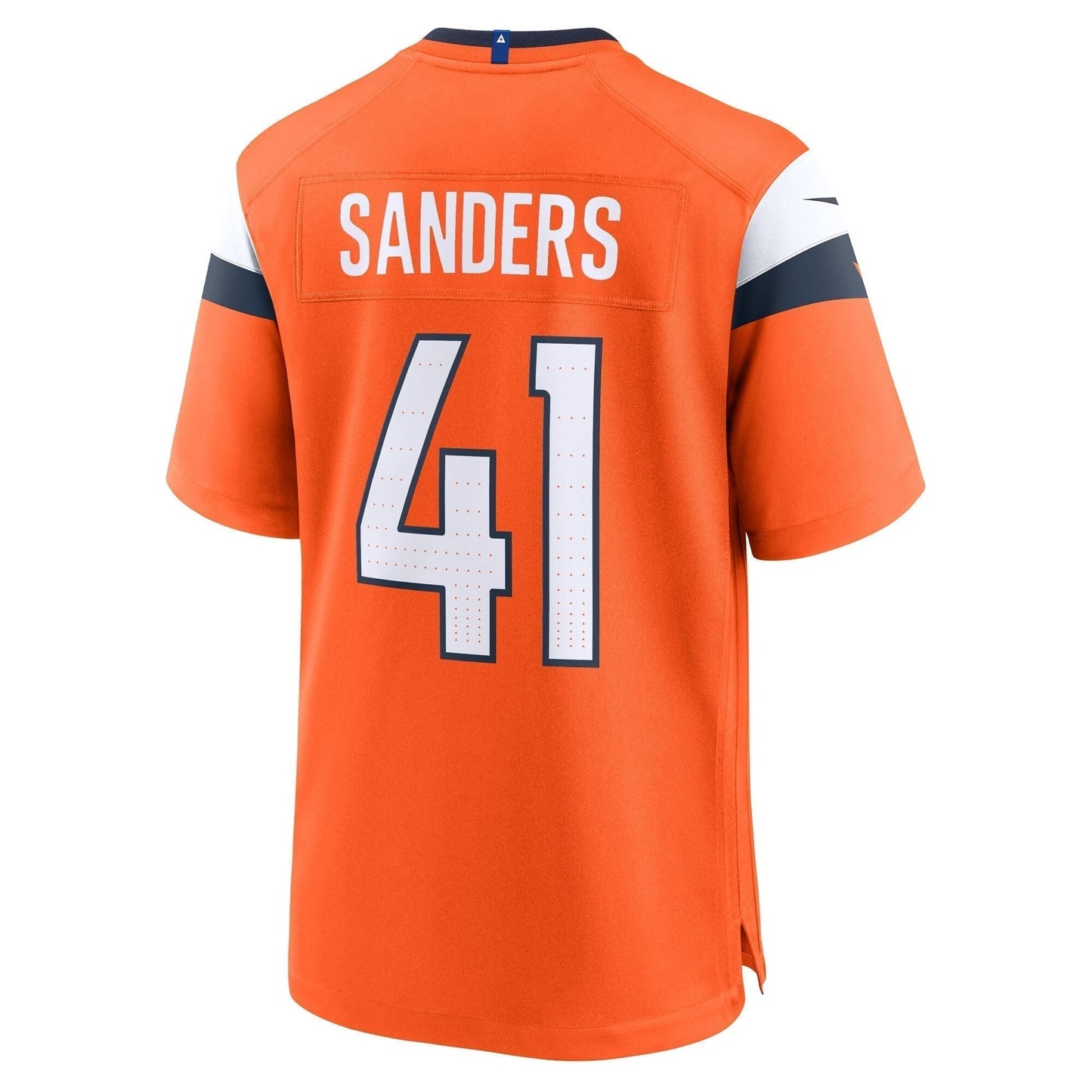 Drew Sanders Denver Broncos Team Game Jersey - Orange football jersey product view 3
