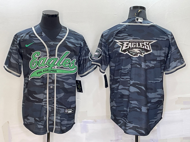 Men's Philadelphia Eagles Grey Camouflage Game Jersey football jersey product view 1