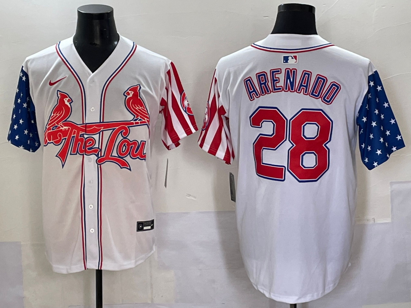 Men's St. Louis Cardinals Nolan Arenado White Game Player Jersey baseball jersey product view 1