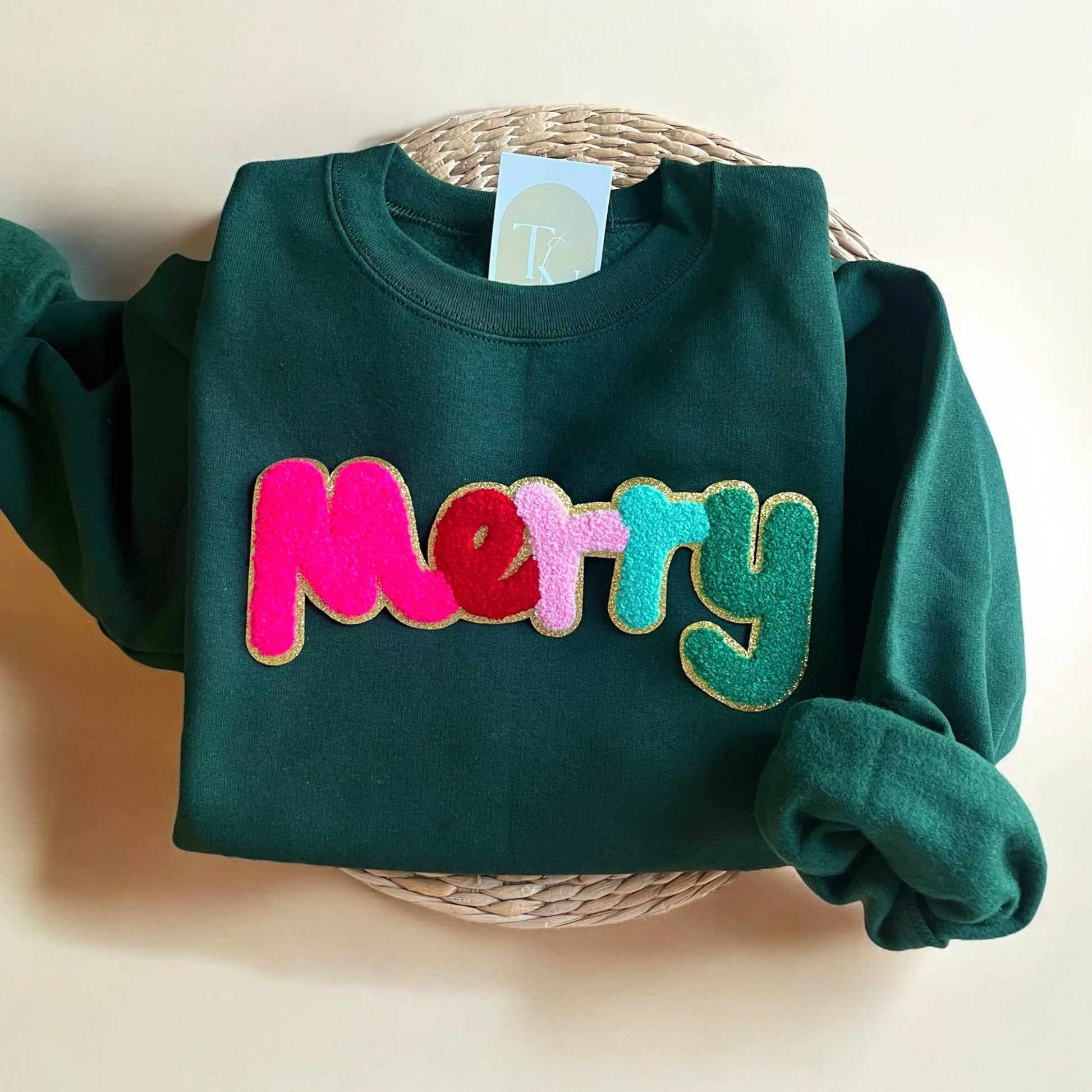 Chenille Patch Merry Christmas Sweatshirt Holiday Sweaters Unisex T-shirt, Sweatshirt, Hoodie, Long Sleeve Tee - T-Shirt, Sweatshirt, Hoodie