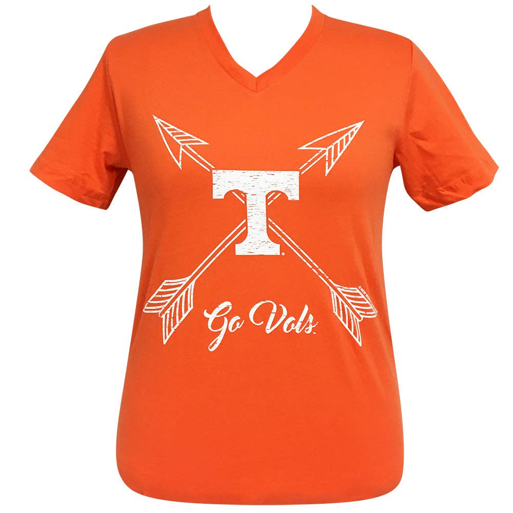 Arrows Go Vols Tennessee Short Sleeve V-Neck Tee Unisex T-shirt, Sweatshirt, Hoodie, Long Sleeve Tee - T-Shirt, Sweatshirt, Hoodie