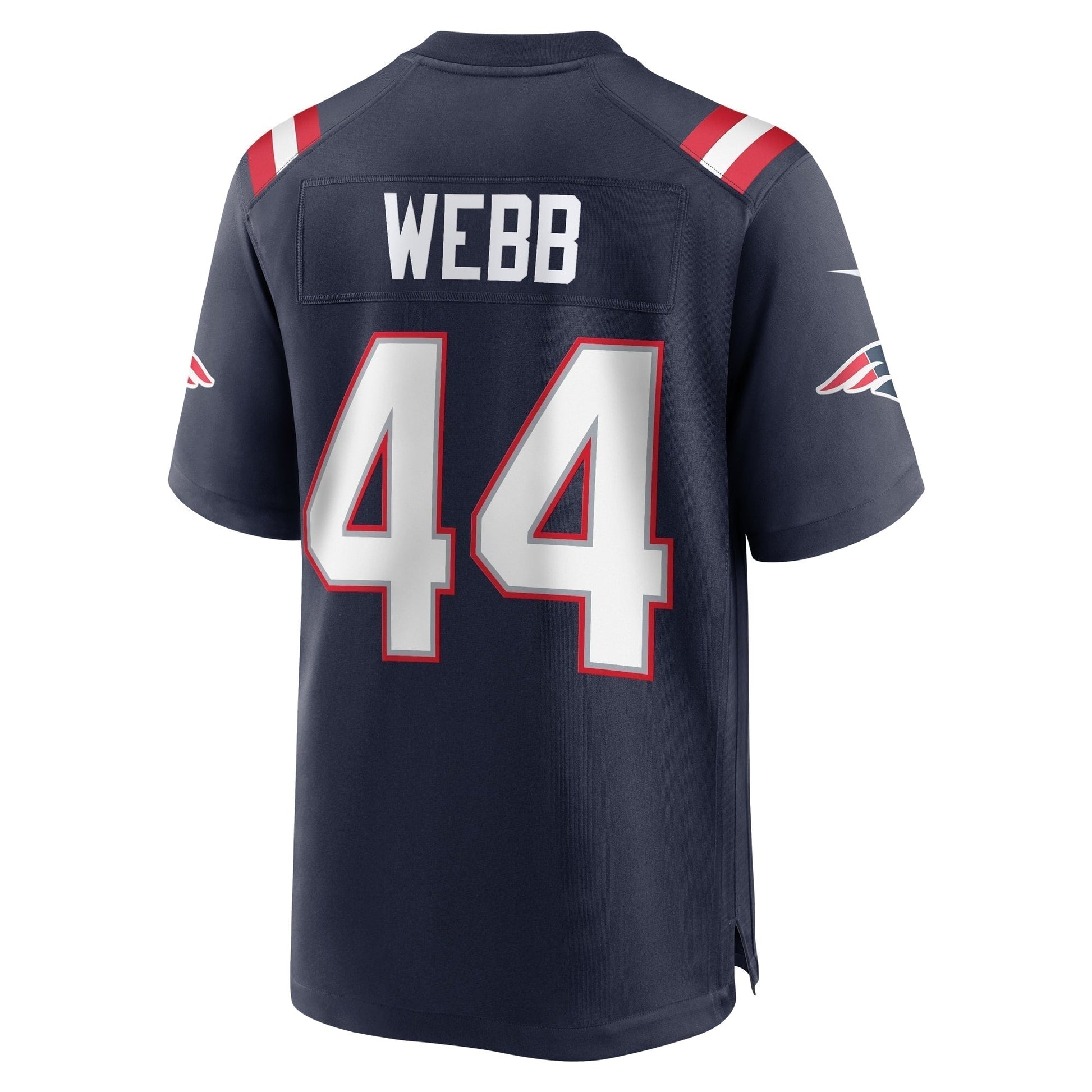 Raleigh Webb New England Patriots Home Game Jersey - Navy football jersey product view 3