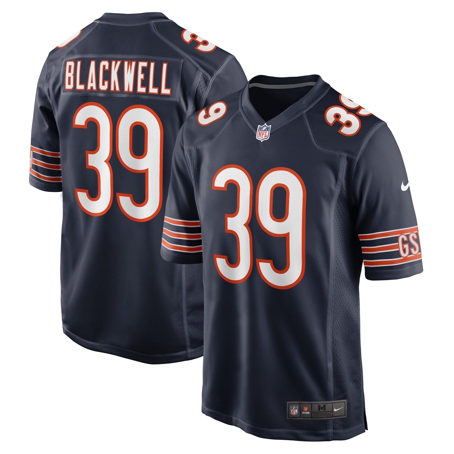 Josh Blackwell Chicago Bears Game Jersey - Navy football jersey product view 1
