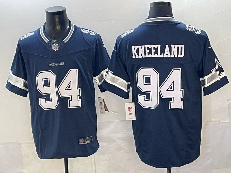 Men's Dallas Cowboys Drake Kneeland #94 Navy Game Jersey football jersey product view 1