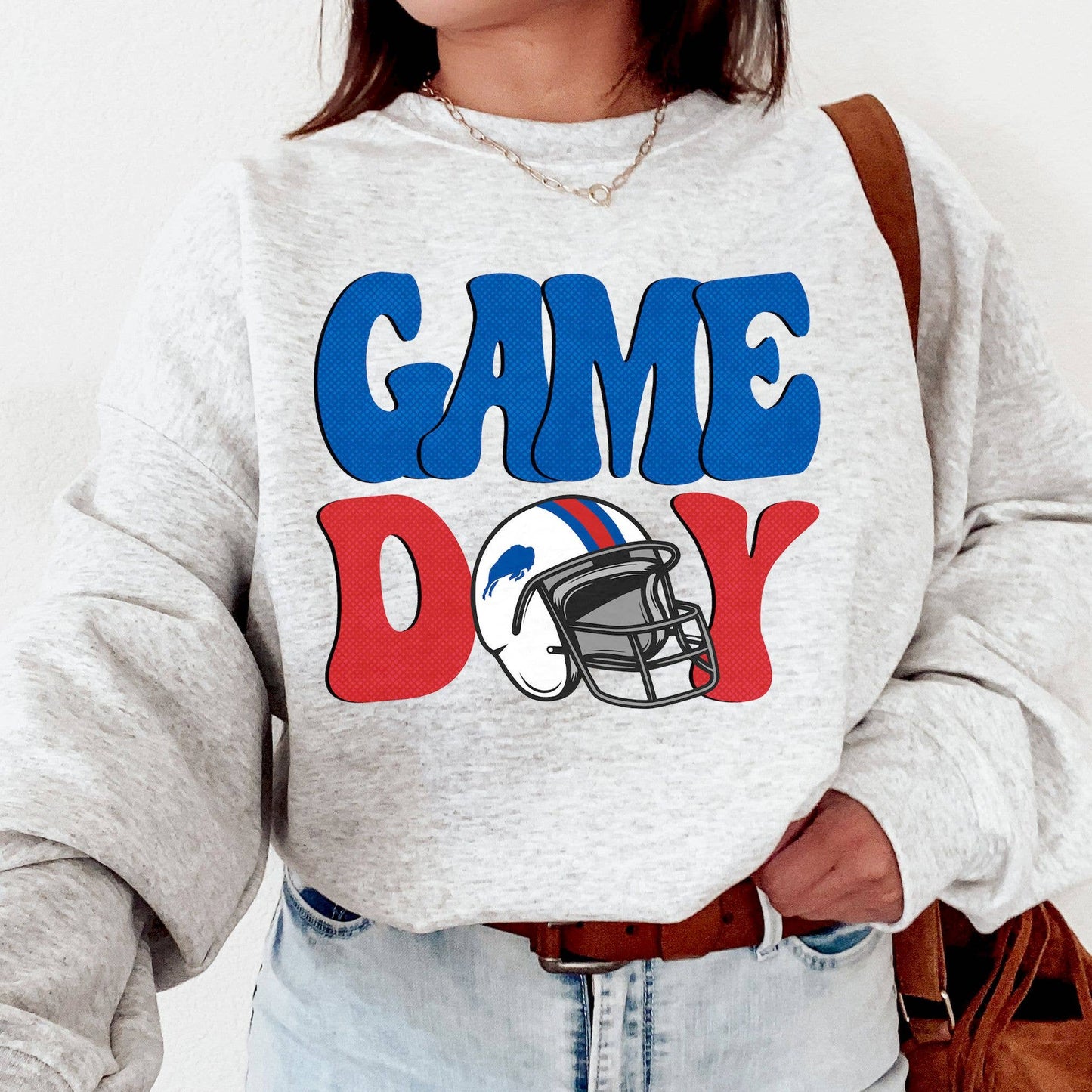 Buffalo Game Day Vintage Football Sweatshirt, Bill Crewneck Unisex T-shirt, Sweatshirt, Hoodie, Long Sleeve Tee - T-Shirt, Sweatshirt, Hoodie