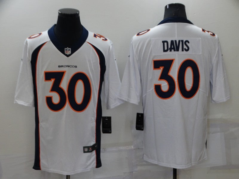 Men's Denver Broncos Terrell Davis #30 White Game Retired Player Jersey1 football jersey product view 1